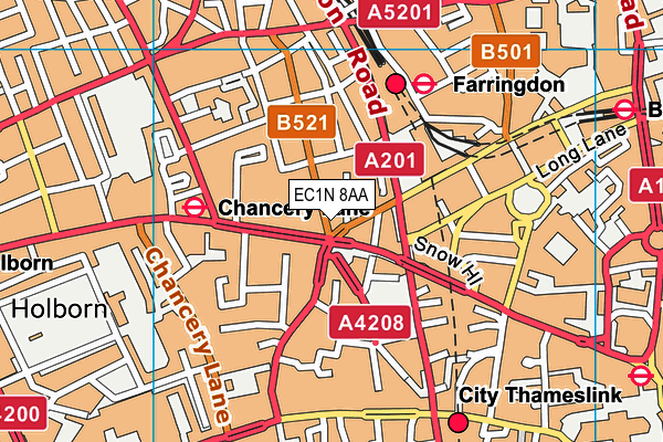 EC1N 8AA map - OS VectorMap District (Ordnance Survey)