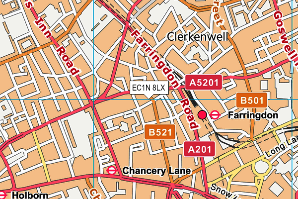 EC1N 8LX map - OS VectorMap District (Ordnance Survey)