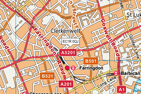 EC1R 0QJ map - OS VectorMap District (Ordnance Survey)