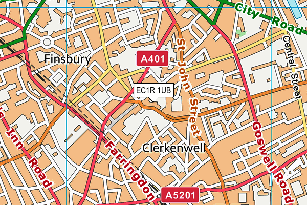 EC1R 1UB map - OS VectorMap District (Ordnance Survey)