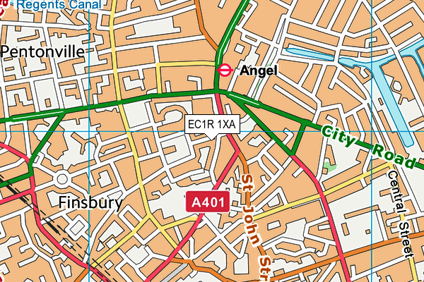 EC1R 1XA map - OS VectorMap District (Ordnance Survey)