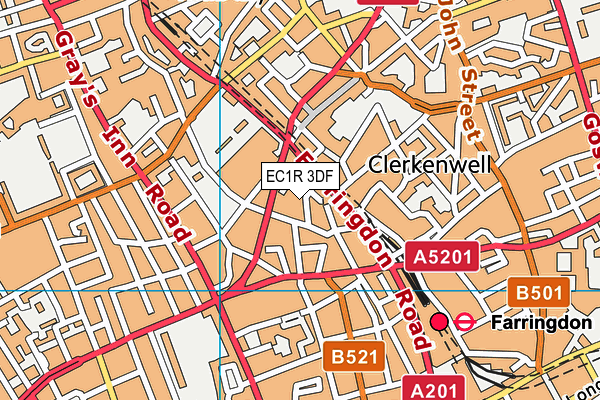 EC1R 3DF map - OS VectorMap District (Ordnance Survey)