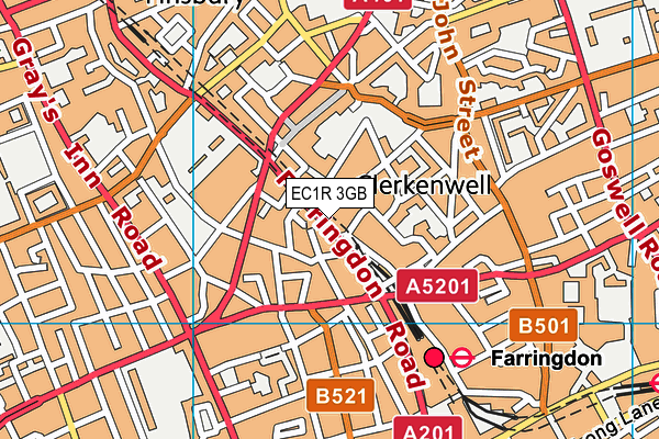EC1R 3GB map - OS VectorMap District (Ordnance Survey)