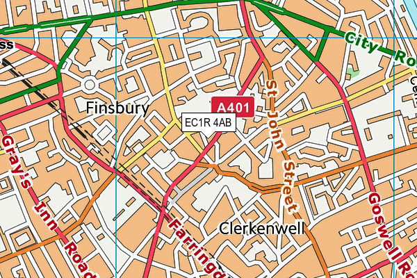 EC1R 4AB map - OS VectorMap District (Ordnance Survey)