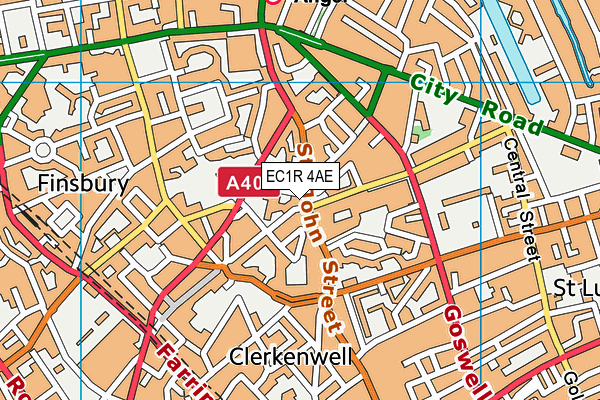 EC1R 4AE map - OS VectorMap District (Ordnance Survey)