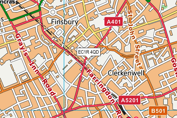 EC1R 4QD map - OS VectorMap District (Ordnance Survey)