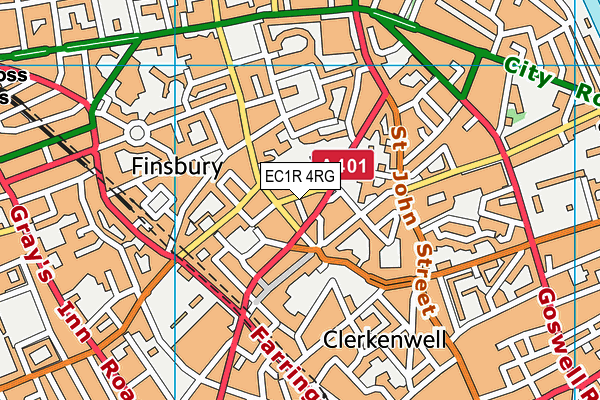 EC1R 4RG map - OS VectorMap District (Ordnance Survey)