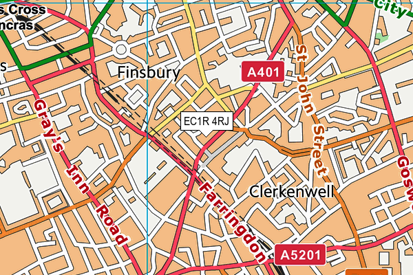 EC1R 4RJ map - OS VectorMap District (Ordnance Survey)
