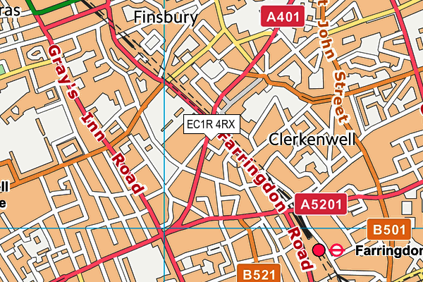 EC1R 4RX map - OS VectorMap District (Ordnance Survey)