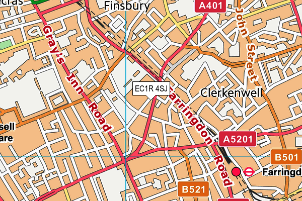 EC1R 4SJ map - OS VectorMap District (Ordnance Survey)