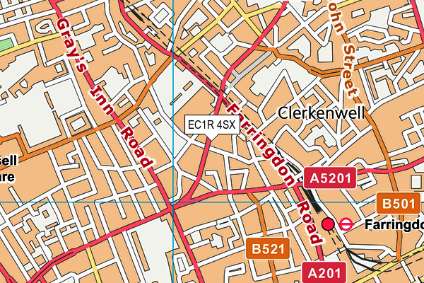 EC1R 4SX map - OS VectorMap District (Ordnance Survey)