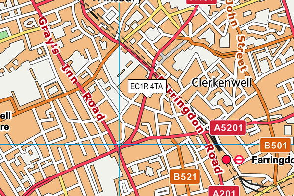 EC1R 4TA map - OS VectorMap District (Ordnance Survey)