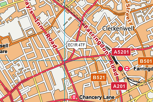 EC1R 4TF map - OS VectorMap District (Ordnance Survey)