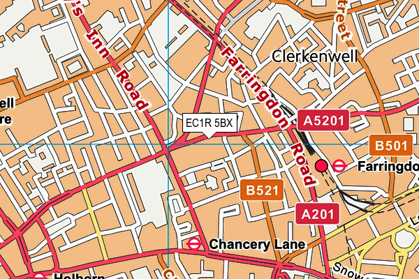 EC1R 5BX map - OS VectorMap District (Ordnance Survey)