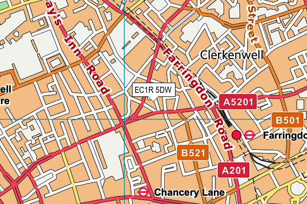 EC1R 5DW map - OS VectorMap District (Ordnance Survey)