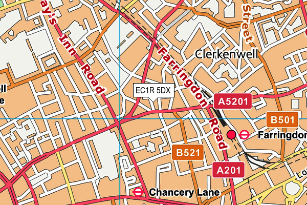 EC1R 5DX map - OS VectorMap District (Ordnance Survey)