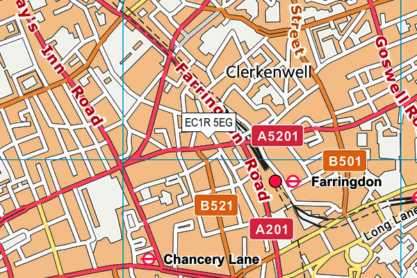 EC1R 5EG map - OS VectorMap District (Ordnance Survey)