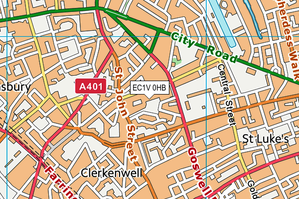 City University map (EC1V 0HB) - OS VectorMap District (Ordnance Survey)