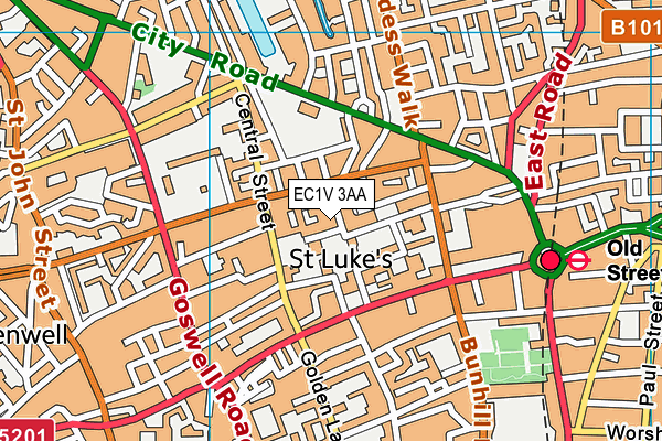 Ironmonger Row Baths map (EC1V 3AA) - OS VectorMap District (Ordnance Survey)