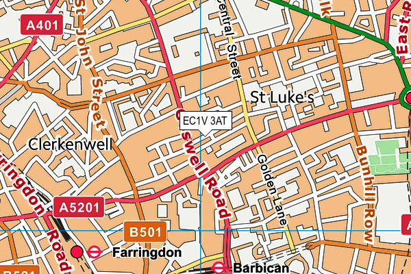 EC1V 3AT map - OS VectorMap District (Ordnance Survey)