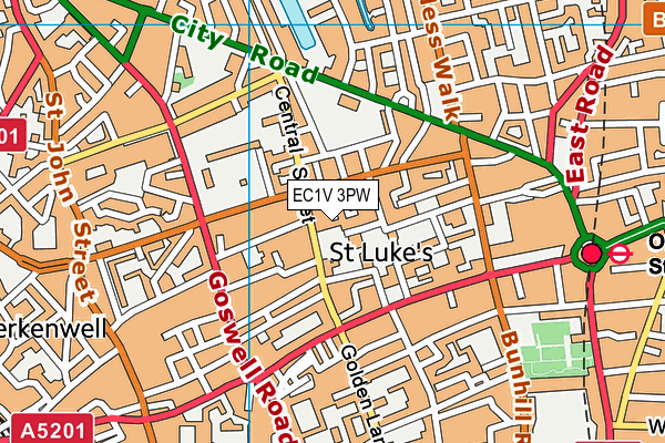 EC1V 3PW map - OS VectorMap District (Ordnance Survey)