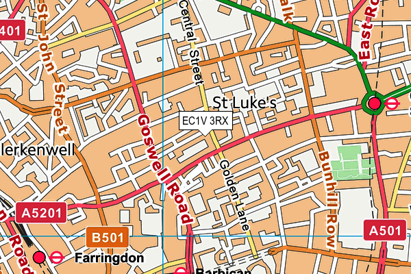 EC1V 3RX map - OS VectorMap District (Ordnance Survey)