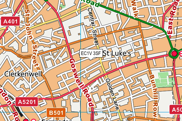 EC1V 3SF map - OS VectorMap District (Ordnance Survey)