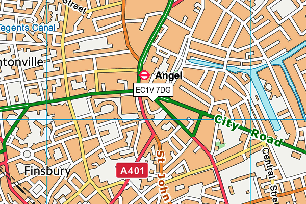 Virgin Active (Islington Angel) map (EC1V 7DG) - OS VectorMap District (Ordnance Survey)