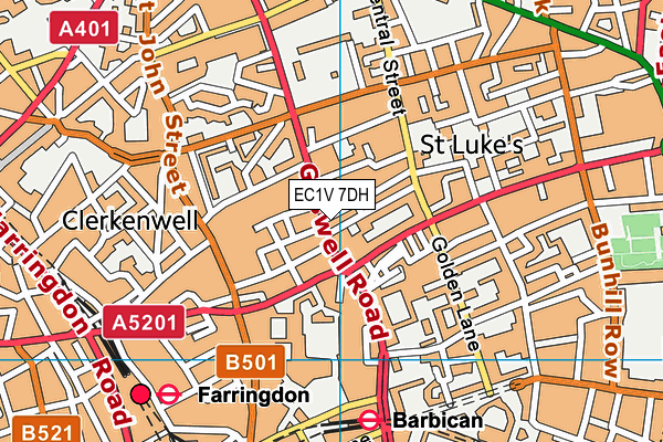 EC1V 7DH map - OS VectorMap District (Ordnance Survey)