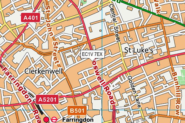 EC1V 7EX map - OS VectorMap District (Ordnance Survey)