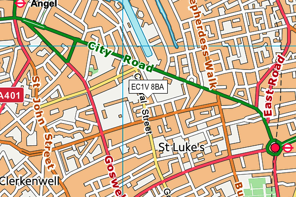 EC1V 8BA map - OS VectorMap District (Ordnance Survey)