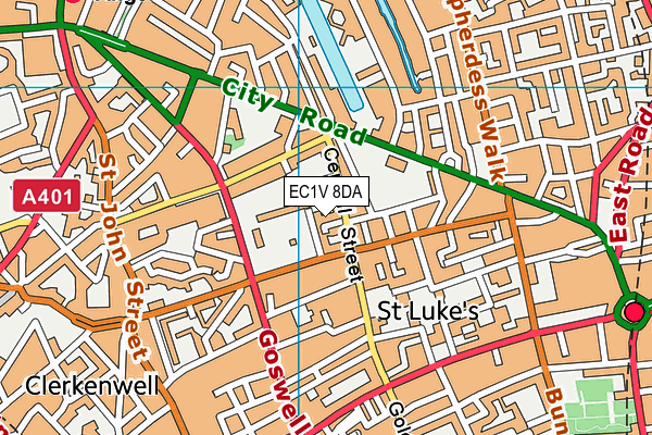 EC1V 8DA map - OS VectorMap District (Ordnance Survey)