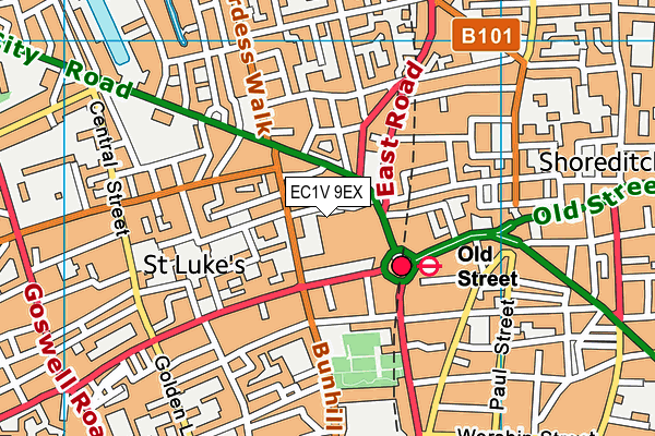 EC1V 9EX map - OS VectorMap District (Ordnance Survey)