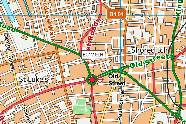 EC1V 9LH map - OS VectorMap District (Ordnance Survey)