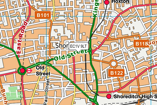 Lucozade Powerleague Soccer Centre (Old Street) (Closed) map (EC1V 9LT) - OS VectorMap District (Ordnance Survey)