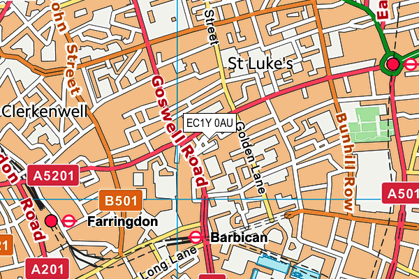 EC1Y 0AU map - OS VectorMap District (Ordnance Survey)