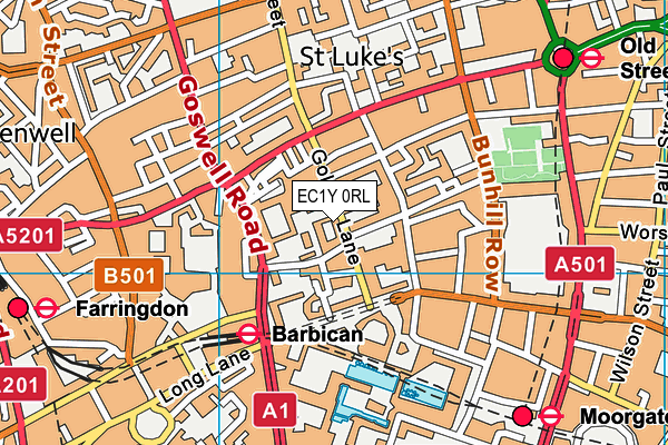 EC1Y 0RL map - OS VectorMap District (Ordnance Survey)