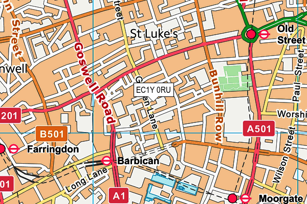 EC1Y 0RU map - OS VectorMap District (Ordnance Survey)