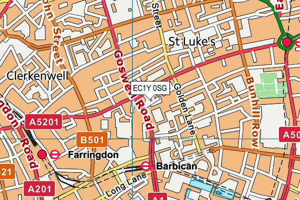 EC1Y 0SG map - OS VectorMap District (Ordnance Survey)