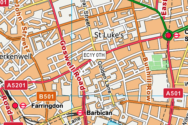 EC1Y 0TH map - OS VectorMap District (Ordnance Survey)