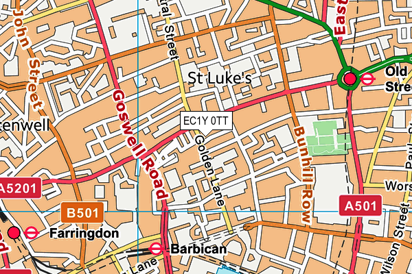 EC1Y 0TT map - OS VectorMap District (Ordnance Survey)