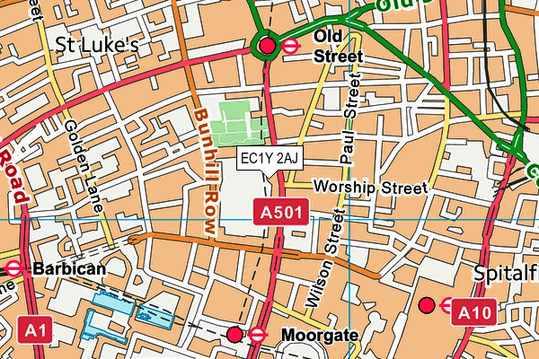 EC1Y 2AJ map - OS VectorMap District (Ordnance Survey)