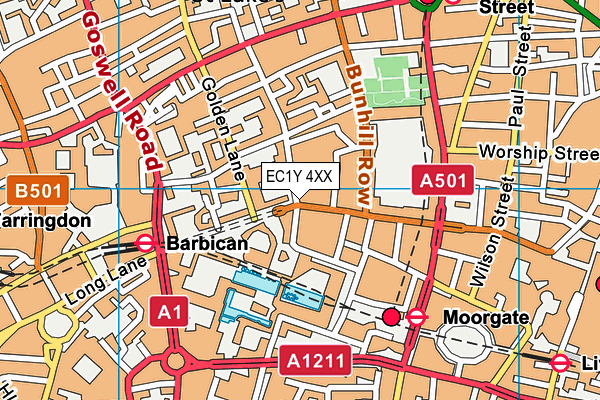 EC1Y 4XX map - OS VectorMap District (Ordnance Survey)