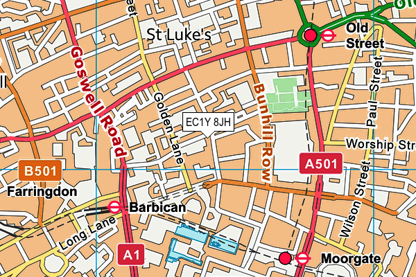 EC1Y 8JH map - OS VectorMap District (Ordnance Survey)