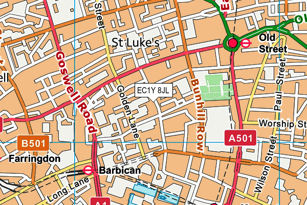 Map of S&N LONDON OLD STREET LTD at district scale