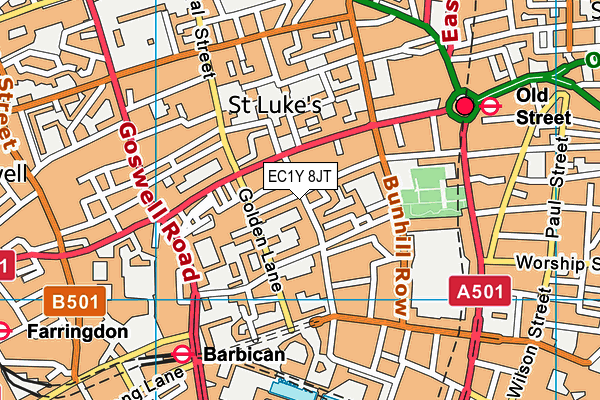 EC1Y 8JT map - OS VectorMap District (Ordnance Survey)