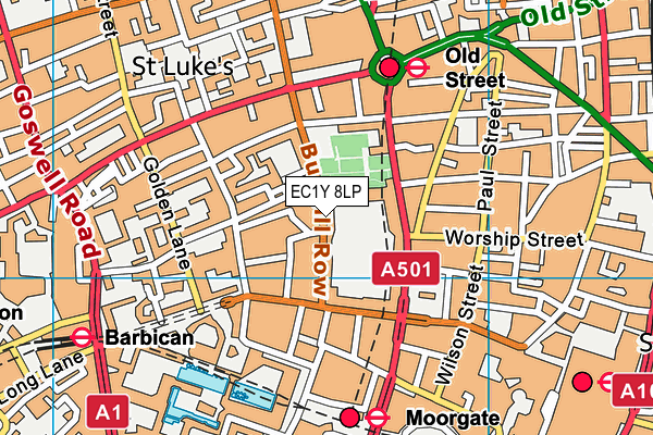 Virgin Active (Moorgate) map (EC1Y 8LP) - OS VectorMap District (Ordnance Survey)