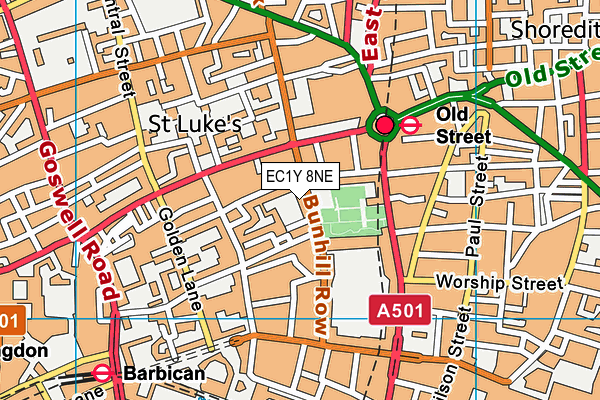 EC1Y 8NE map - OS VectorMap District (Ordnance Survey)