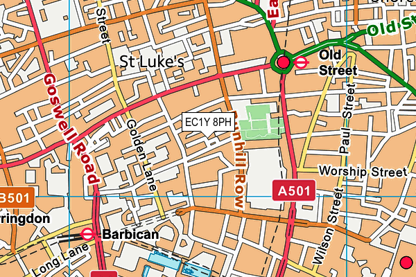 EC1Y 8PH map - OS VectorMap District (Ordnance Survey)