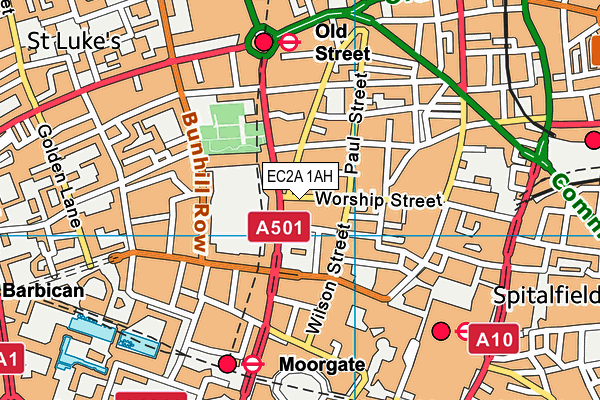 EC2A 1AH map - OS VectorMap District (Ordnance Survey)